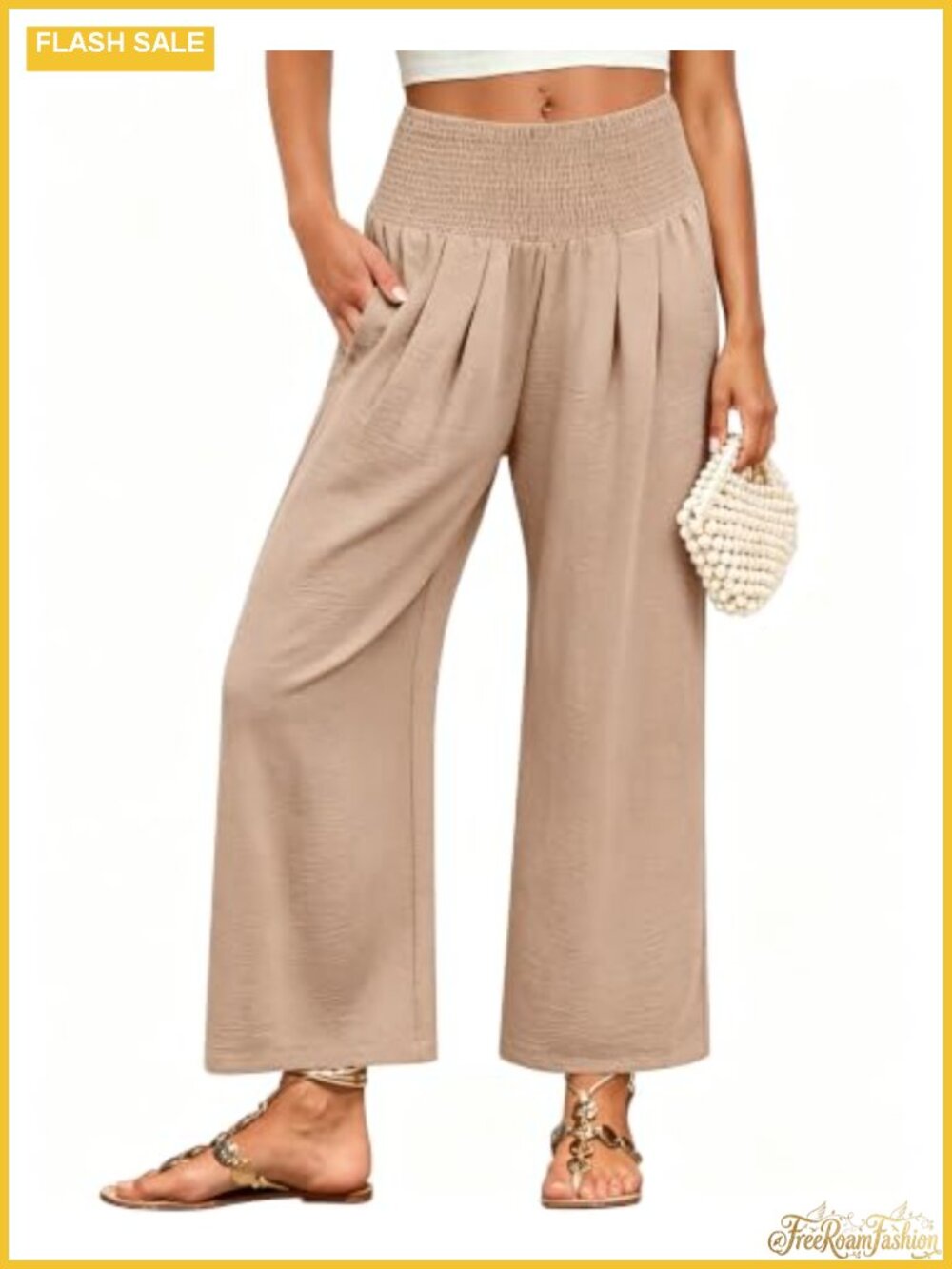 Wide Leg Palazzo Pants High Waisted with Pockets Summer Casual